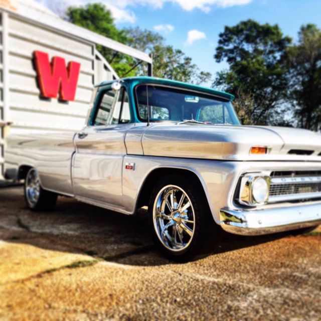 1966 Silver/Teal Chevrolet C-10