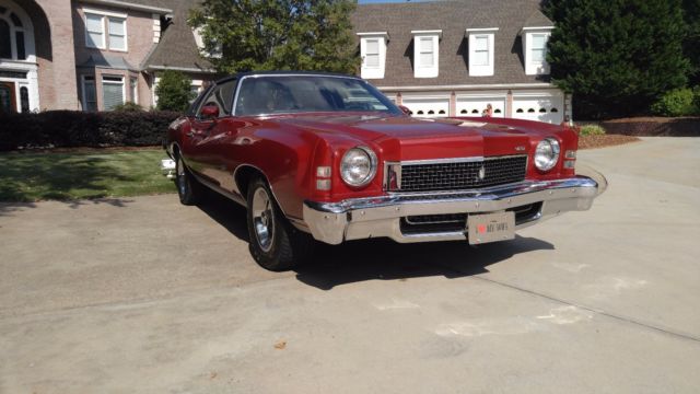 1973 Maroon Chevrolet Monte Carlo Coupe