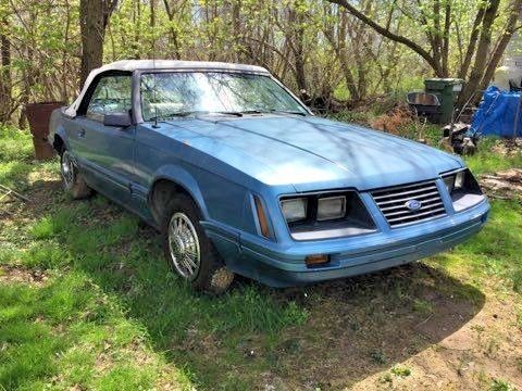 1983 Blue Ford Mustang Convertible