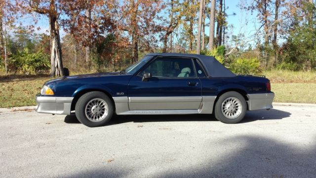 1990 Blue Ford Mustang Convertible