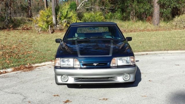 1990 Blue Ford Mustang Convertible