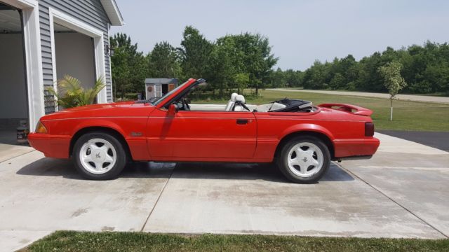 1992 Red Ford Mustang Convertible