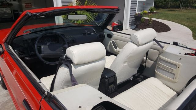 1992 Red Ford Mustang Convertible