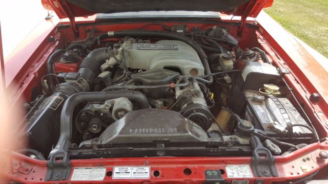 1992 Red Ford Mustang Convertible