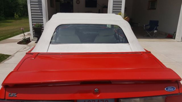 1992 Red Ford Mustang Convertible