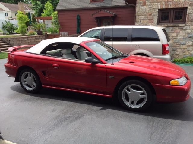1994 Red Ford Mustang Convertible