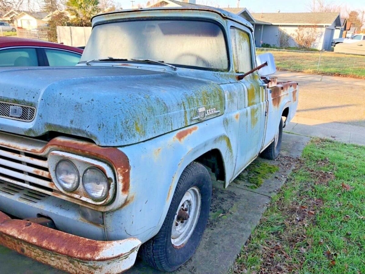 1959 Blue Ford F-100 Standard Cab Pickup