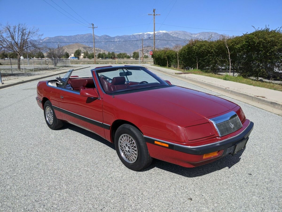 1989 Red Chrysler LeBaron Convertible