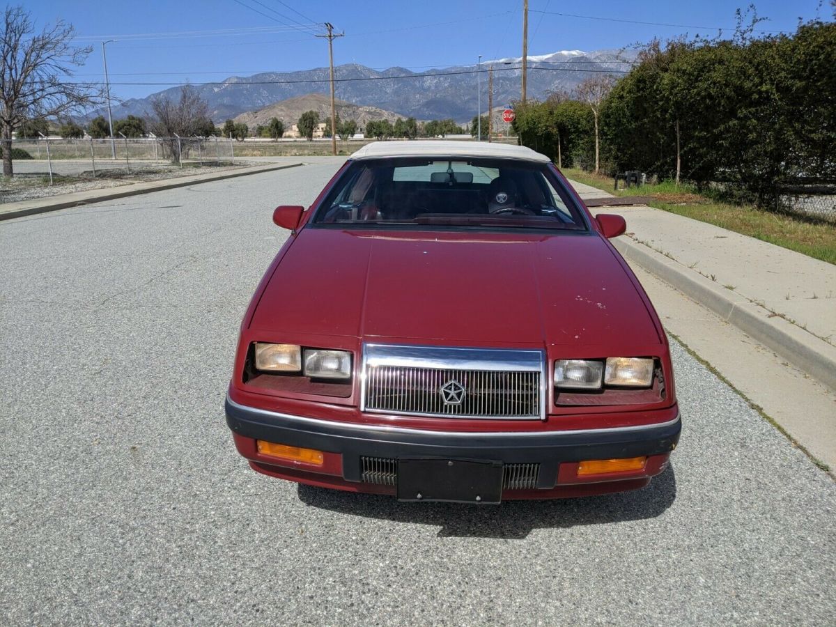 1989 Red Chrysler LeBaron Convertible