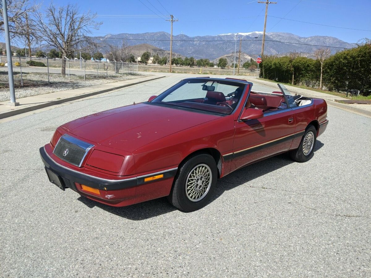 1989 Red Chrysler LeBaron Convertible