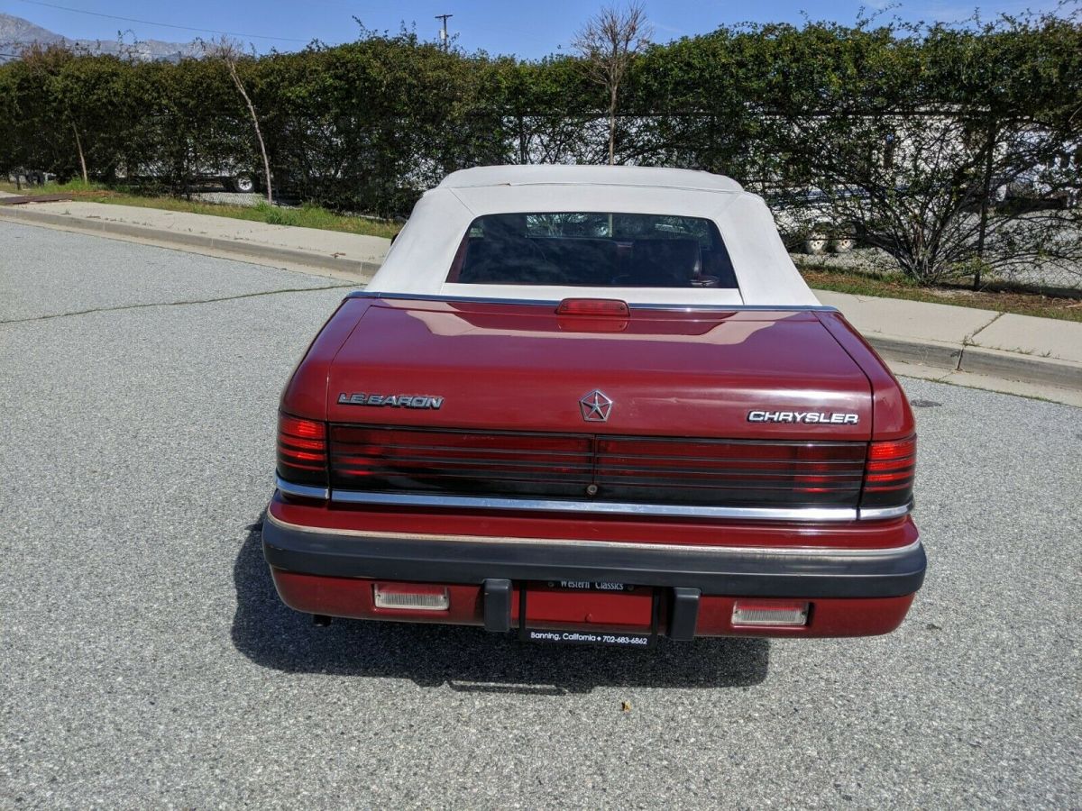 1989 Red Chrysler LeBaron Convertible