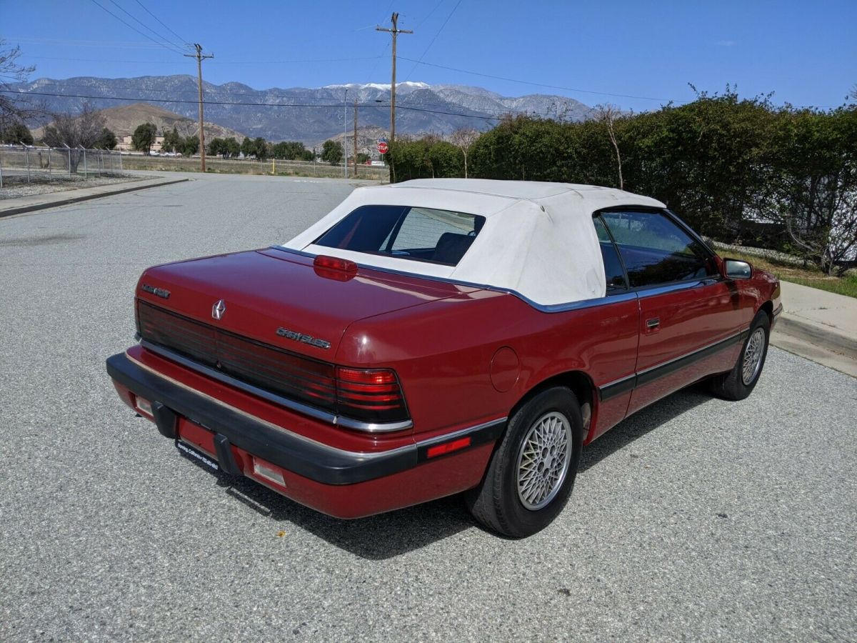 1989 Red Chrysler LeBaron Convertible
