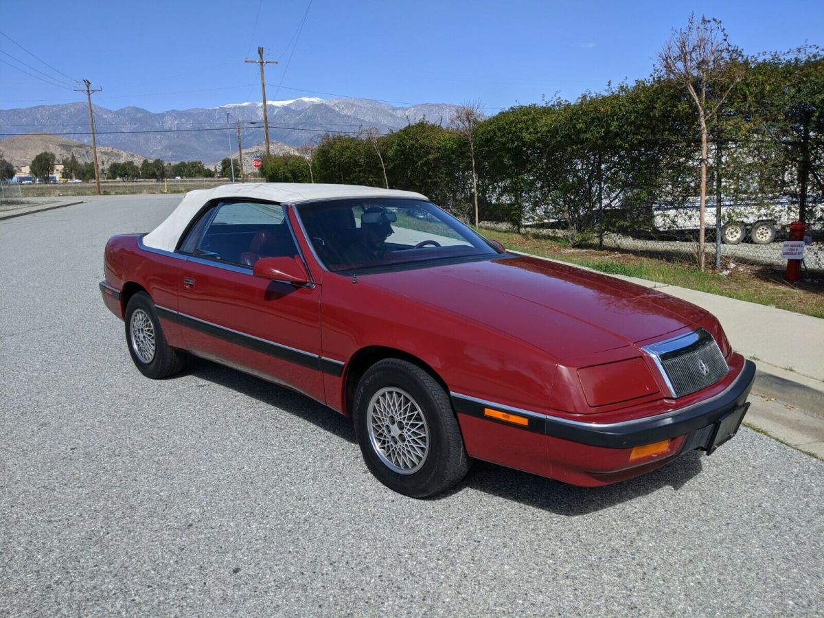 1989 Red Chrysler LeBaron Convertible