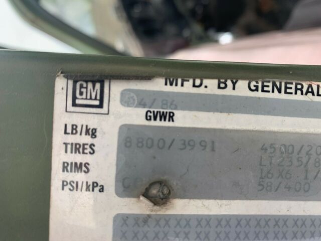 1986 Green Chevrolet C/K Pickup 3500 Standard Cab Pickup