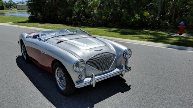 1956 Silver Austin Healey 100 Convertible