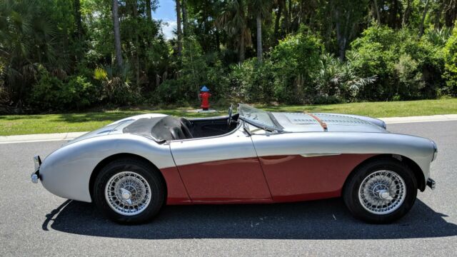 1956 Silver Austin Healey 100 Convertible