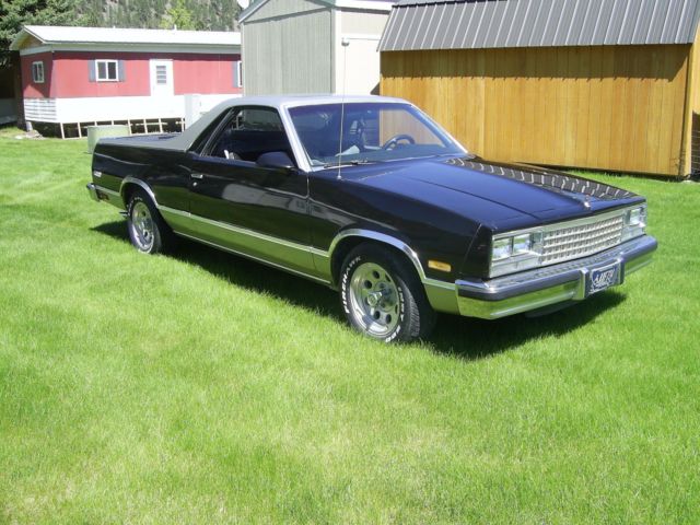 1986 black/silver Chevrolet El Camino --