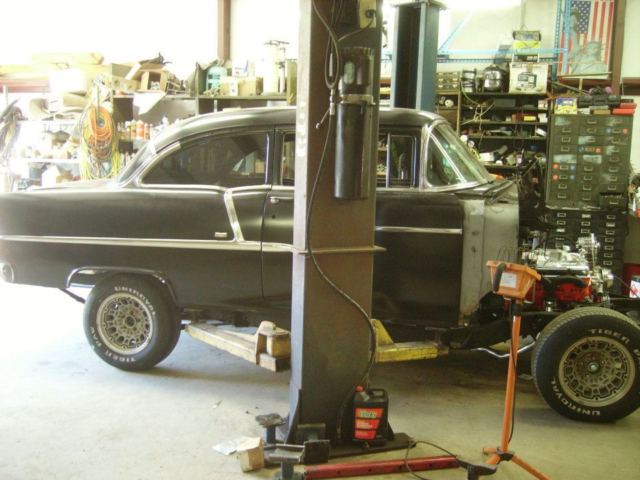 1955 Black Chevrolet Bel Air/150/210 Sedan