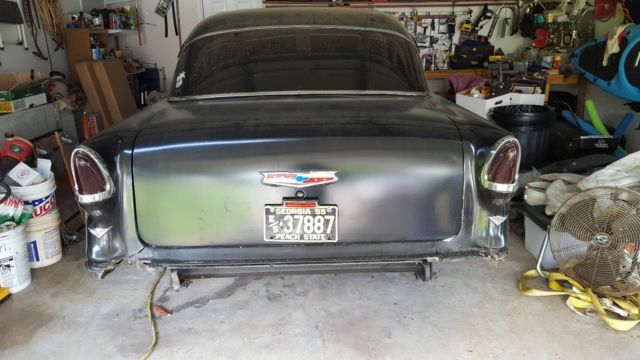 1955 Black Chevrolet Bel Air/150/210 Sedan
