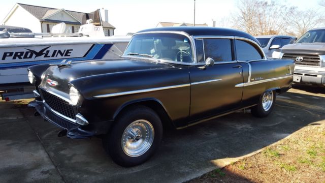 1955 Black Chevrolet Bel Air/150/210 Sedan