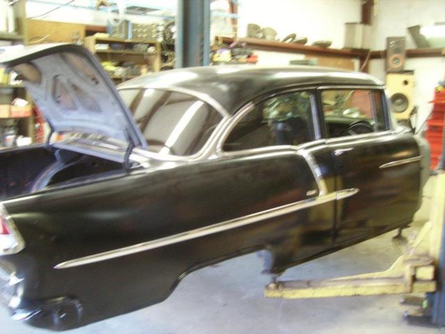 1955 Black Chevrolet Bel Air/150/210 Sedan