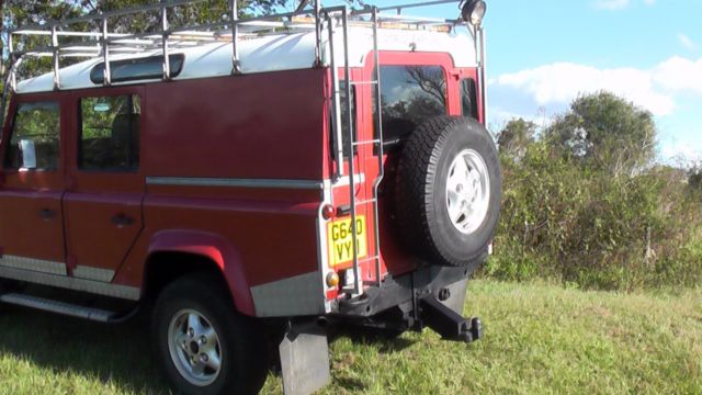 1990 Red Land Rover Defender Crew Cab Pickup
