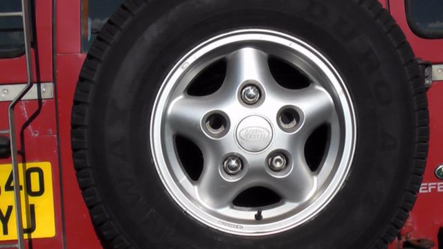 1990 Red Land Rover Defender Crew Cab Pickup