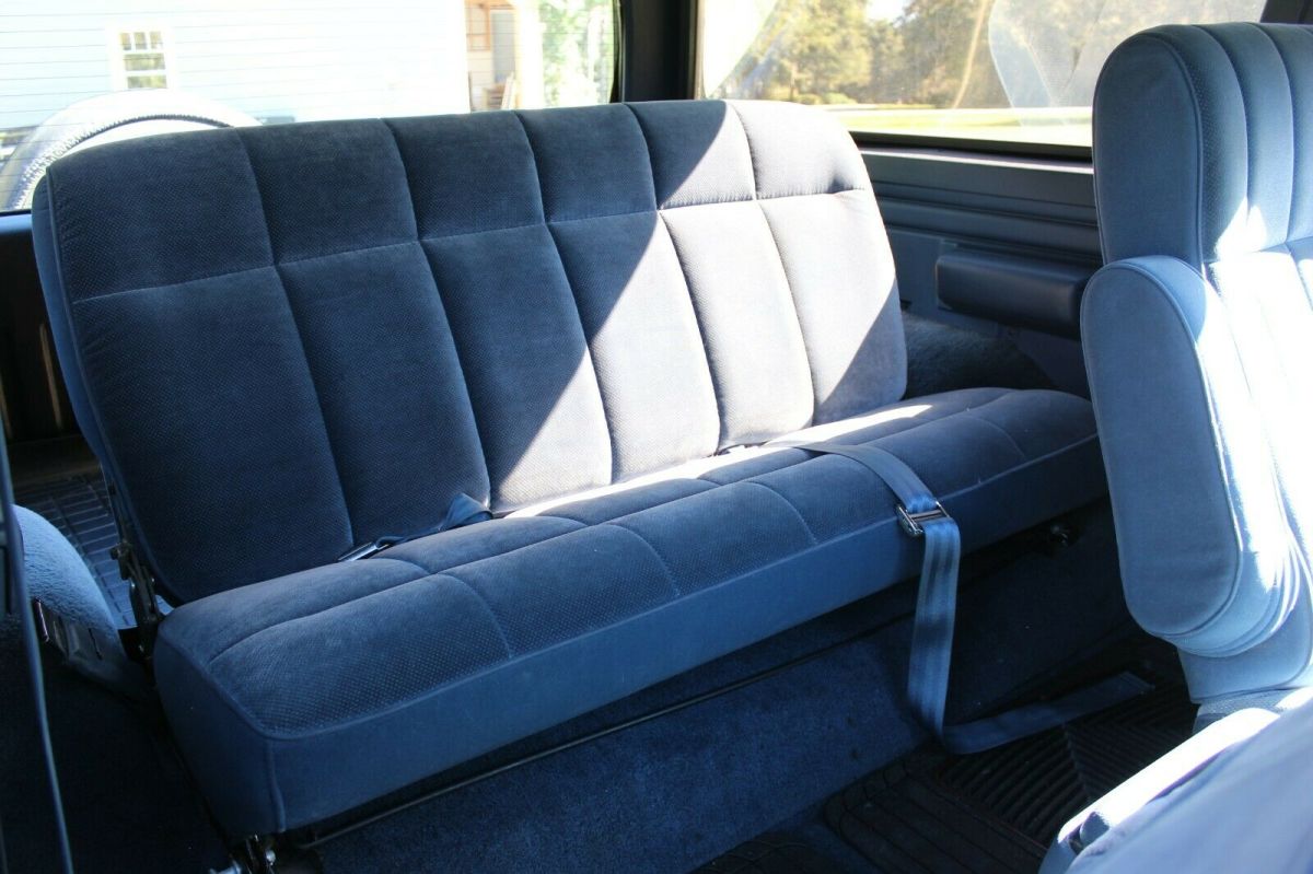 1986 Blue and White Ford Bronco