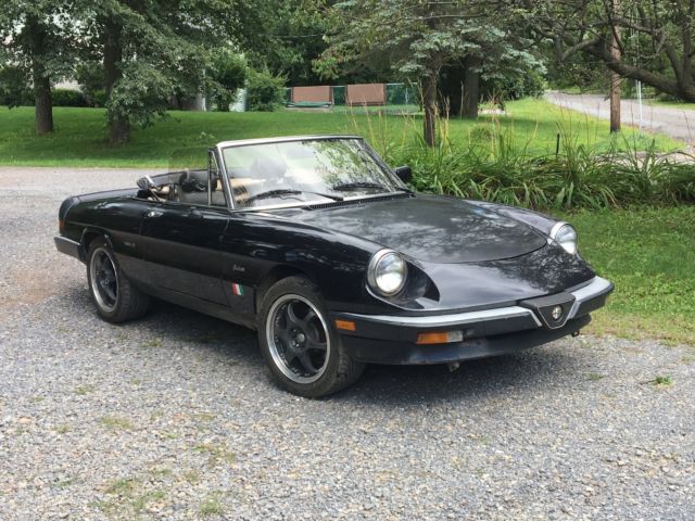 1987 Black Alfa Romeo Spider Convertible