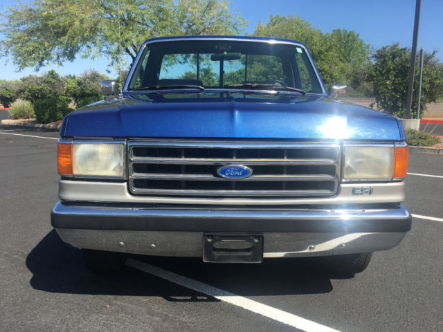 1990 Blue Ford F-150 Crew Cab Pickup