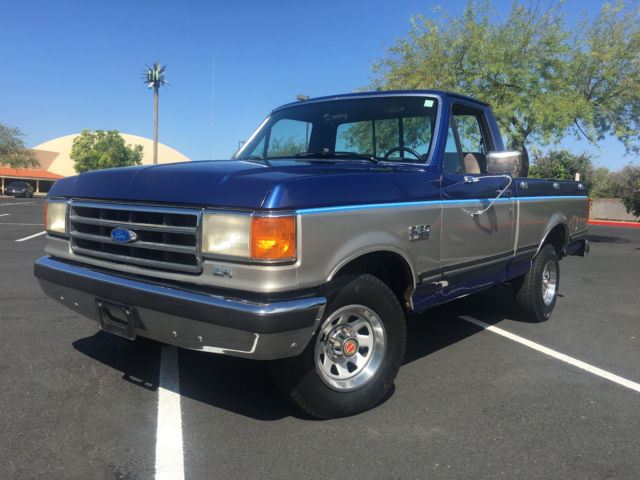 1990 Blue Ford F-150 Crew Cab Pickup