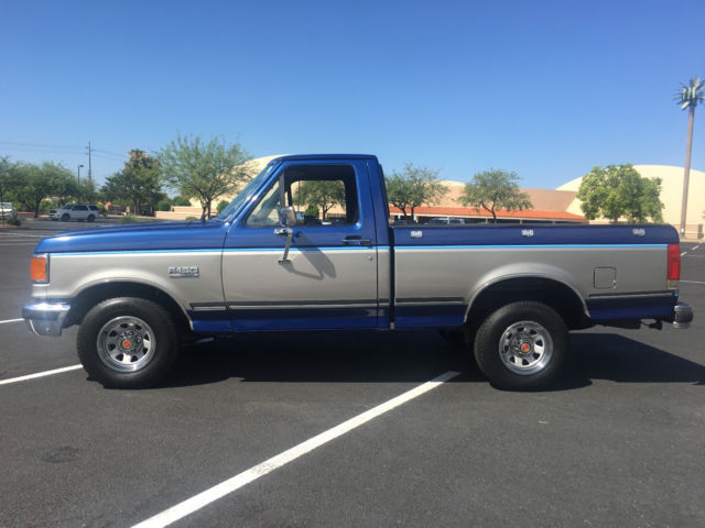 1990 Blue Ford F-150 Crew Cab Pickup