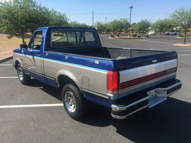 1990 Blue Ford F-150 Crew Cab Pickup
