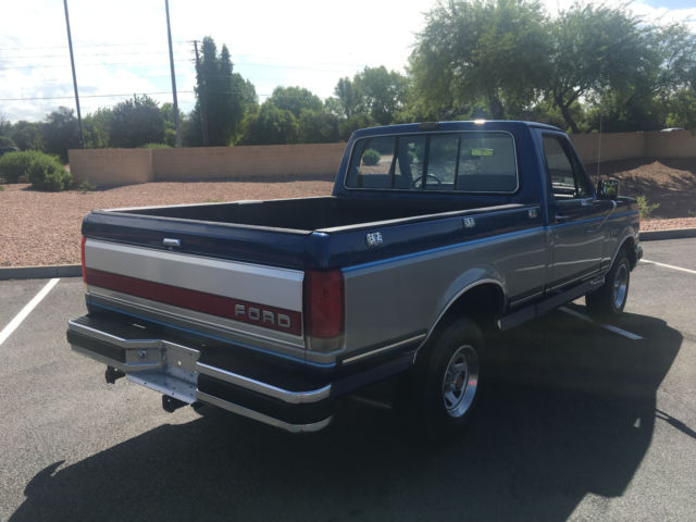 1990 Blue Ford F-150 Crew Cab Pickup