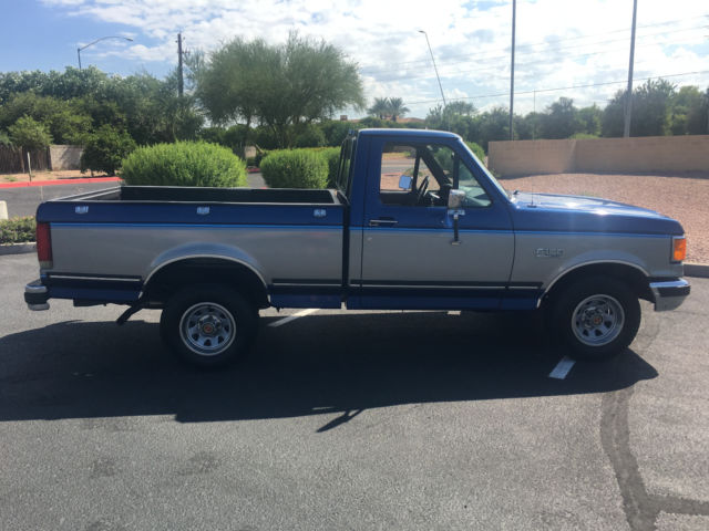 1990 Blue Ford F-150 Crew Cab Pickup