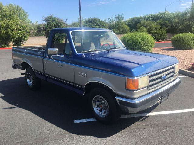 1990 Blue Ford F-150 Crew Cab Pickup