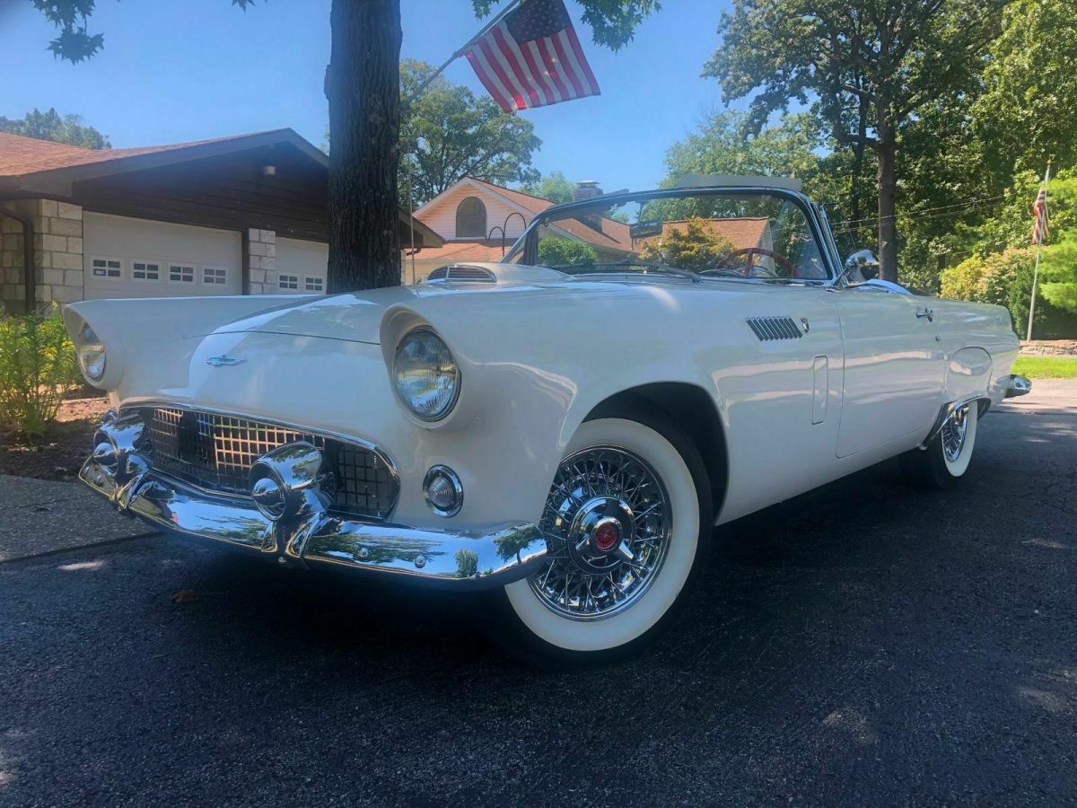 1956 White Ford Thunderbird Convertible