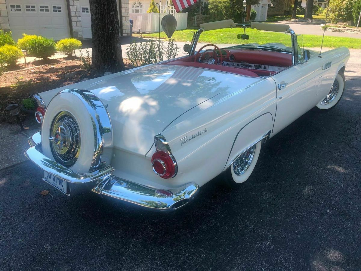 1956 White Ford Thunderbird Convertible