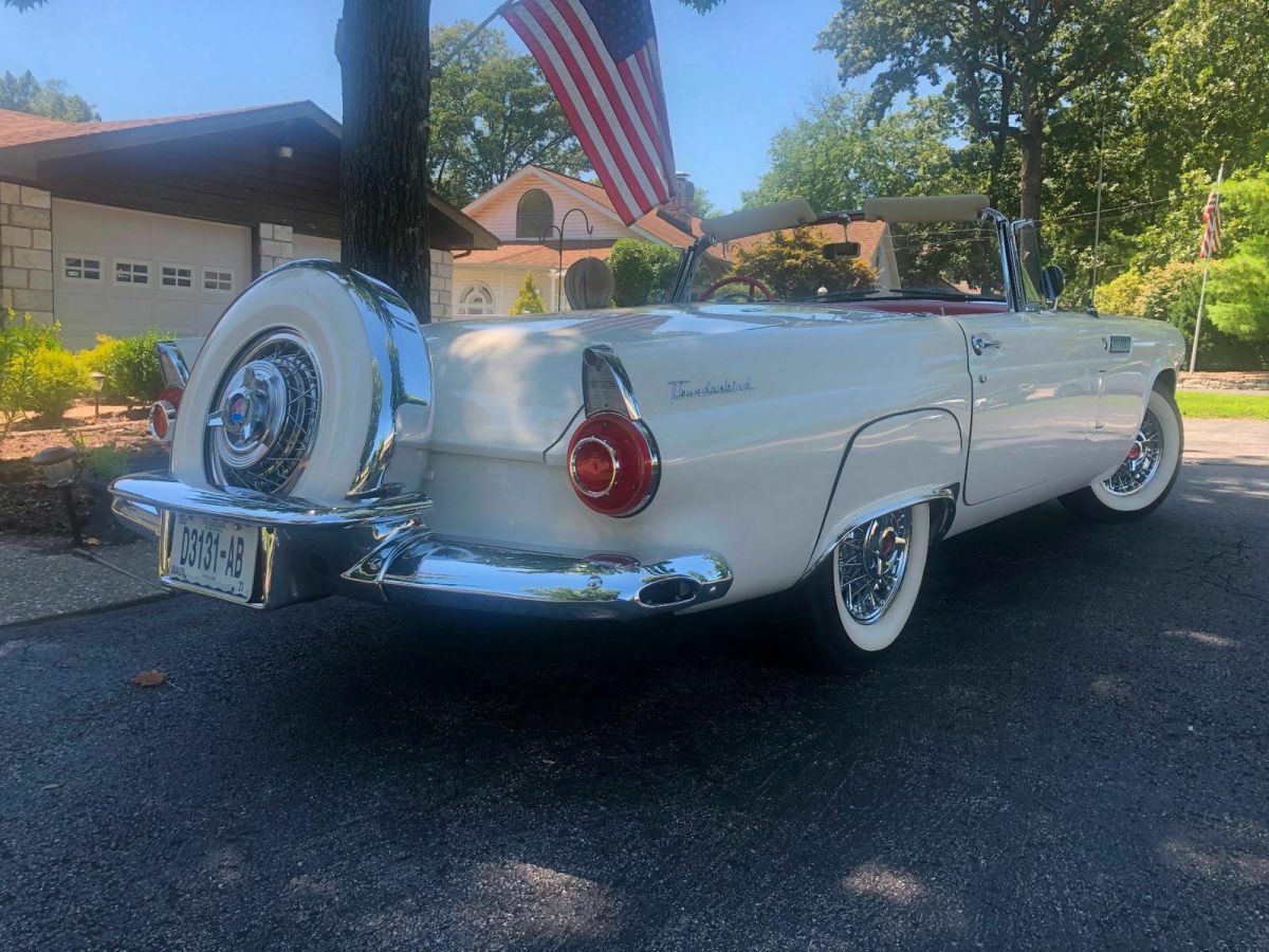 1956 White Ford Thunderbird Convertible