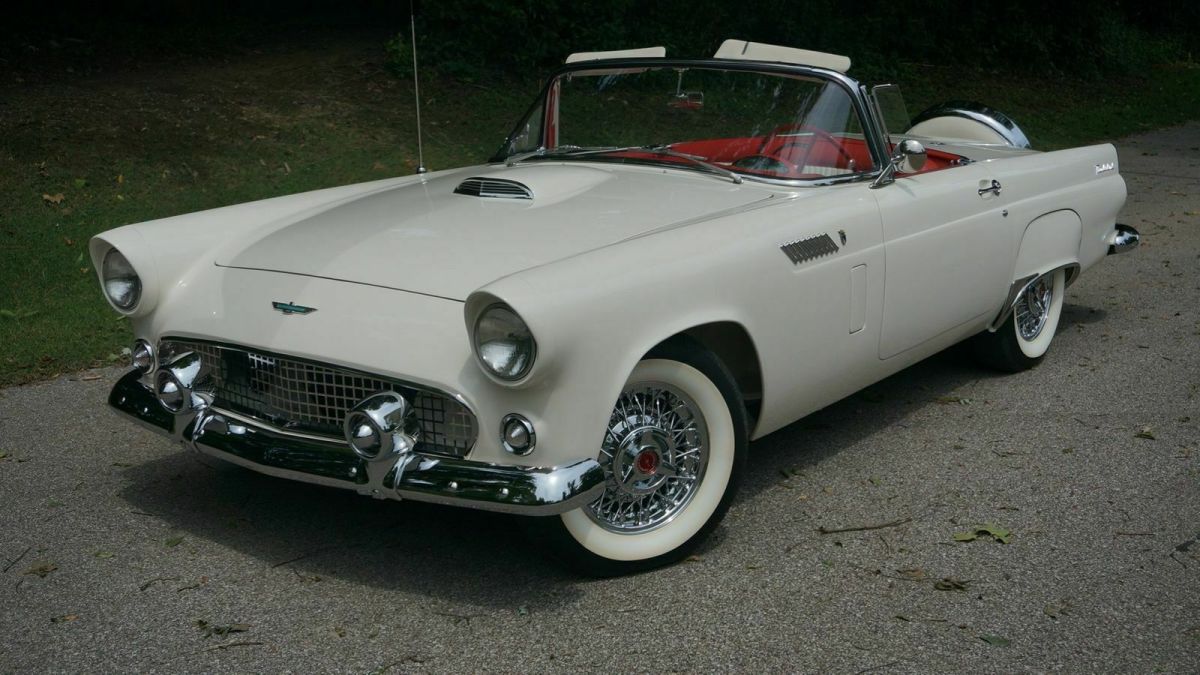 1956 White Ford Thunderbird Convertible