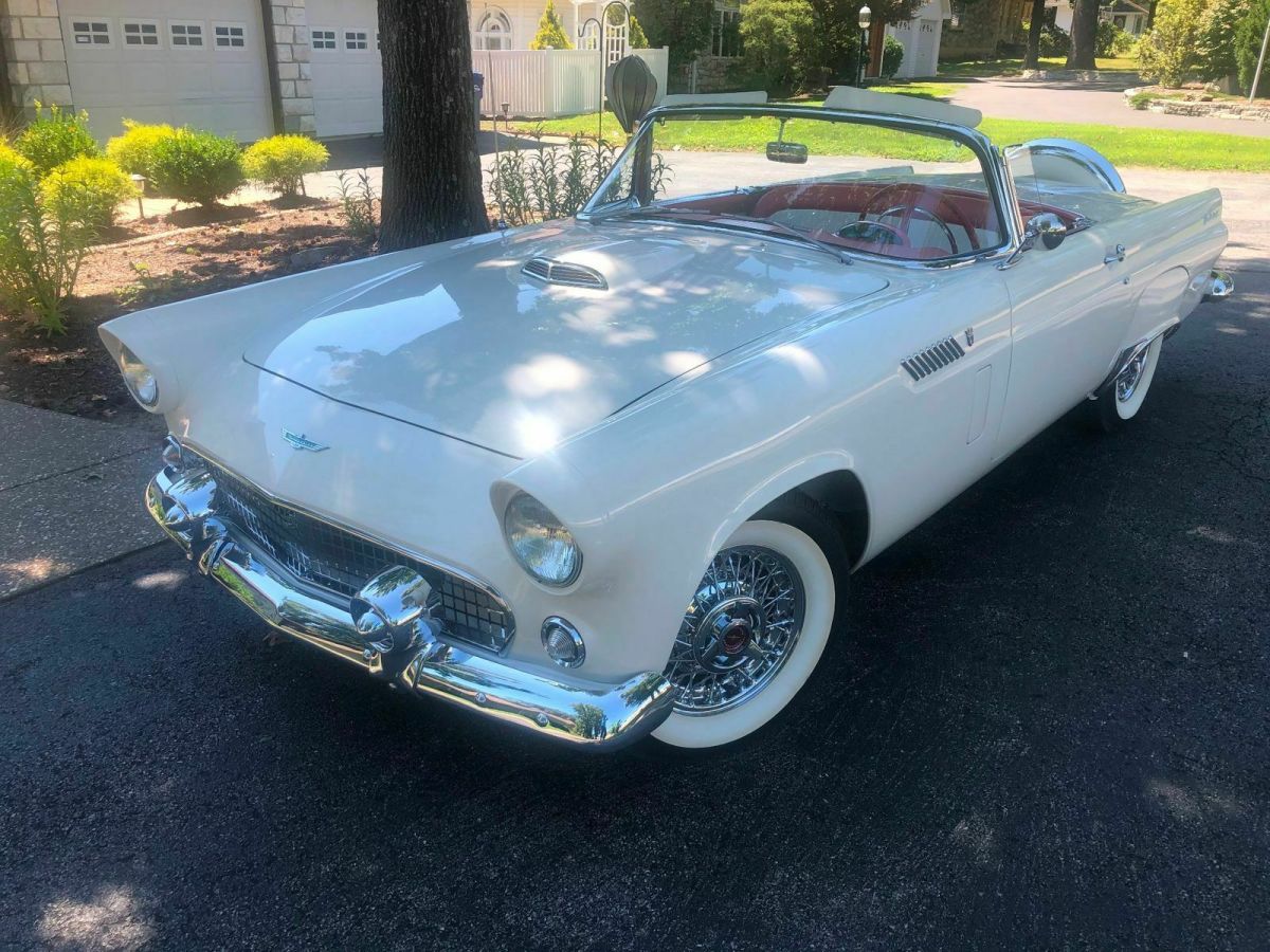 1956 White Ford Thunderbird Convertible