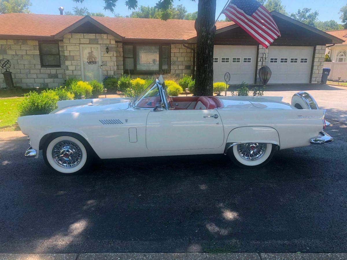 1956 White Ford Thunderbird Convertible