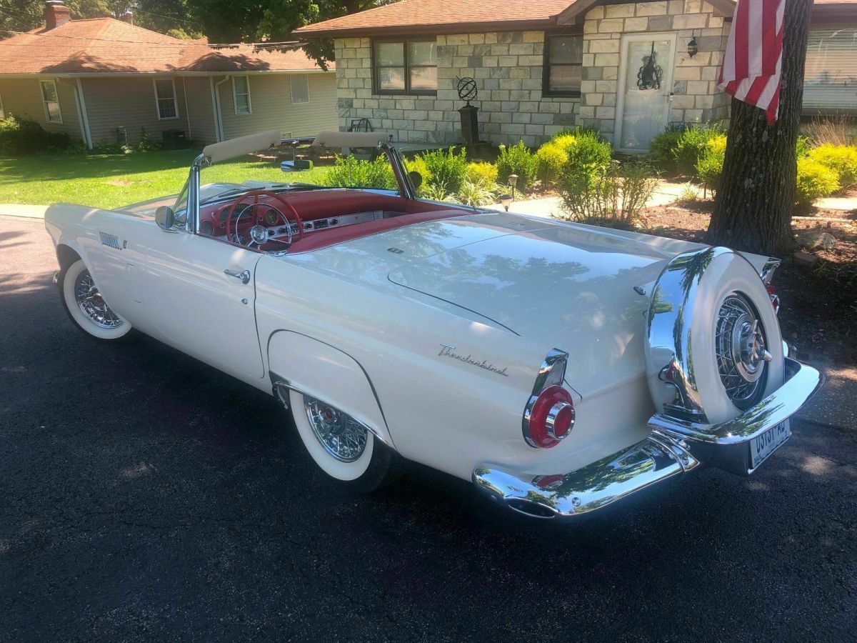 1956 White Ford Thunderbird Convertible