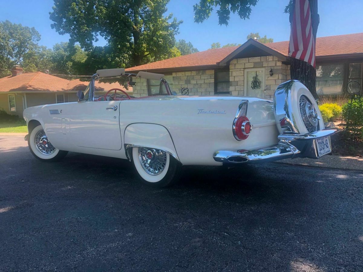 1956 White Ford Thunderbird Convertible