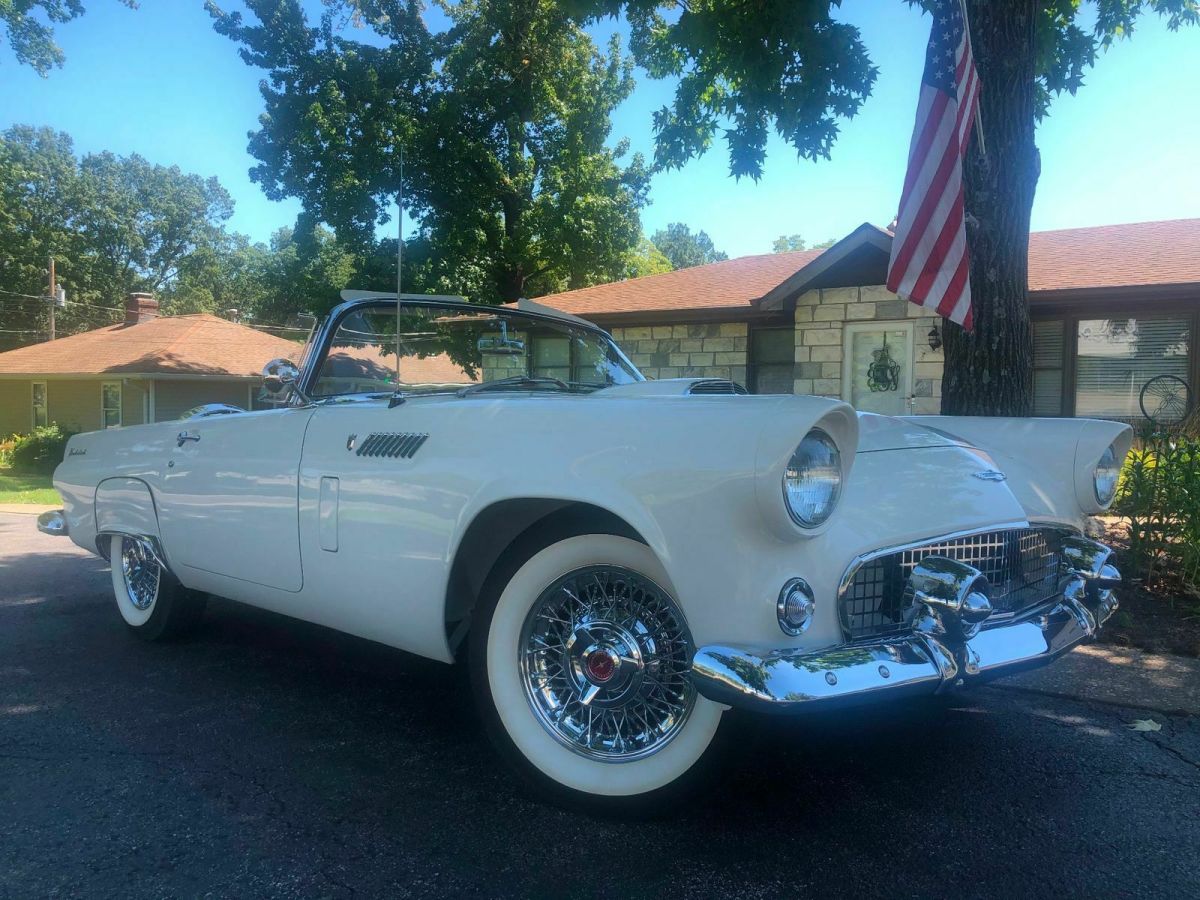 1956 White Ford Thunderbird Convertible