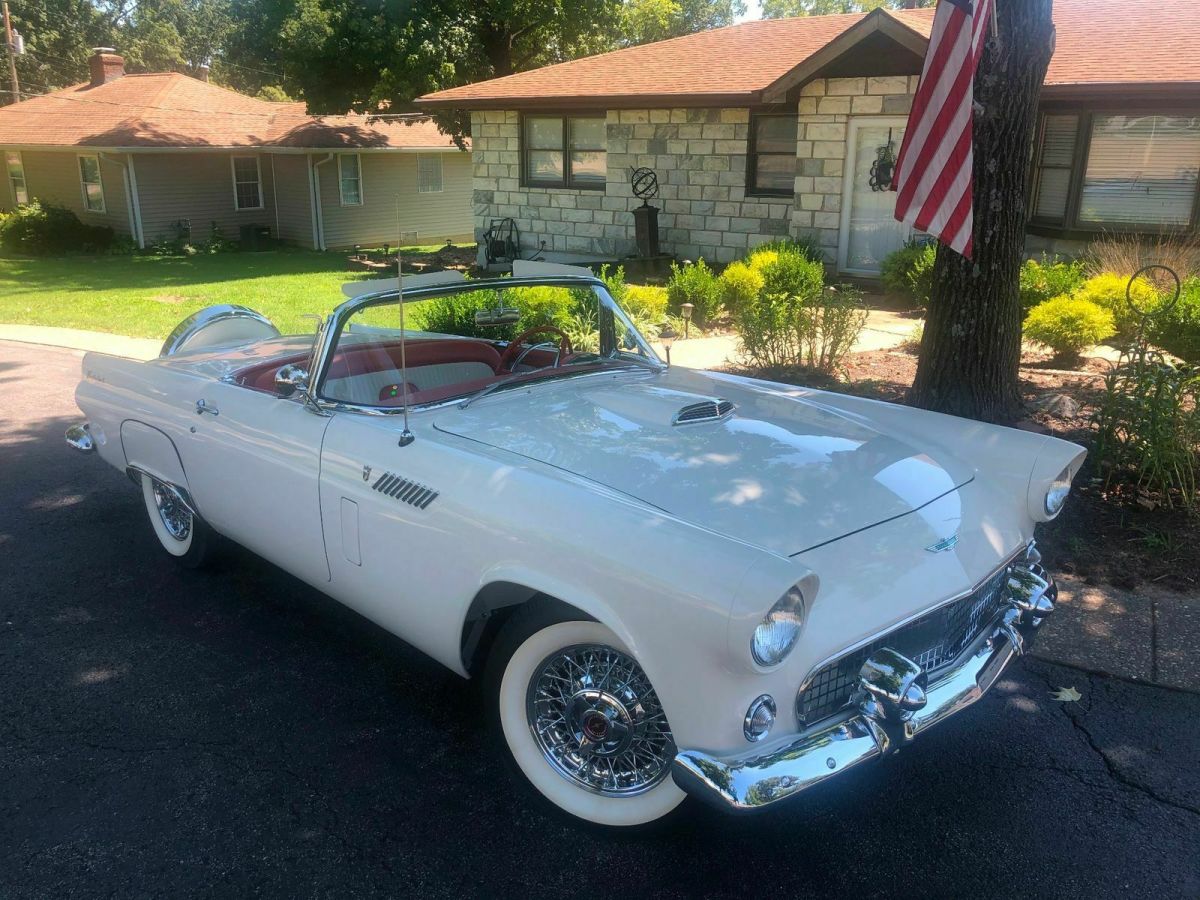 1956 White Ford Thunderbird Convertible