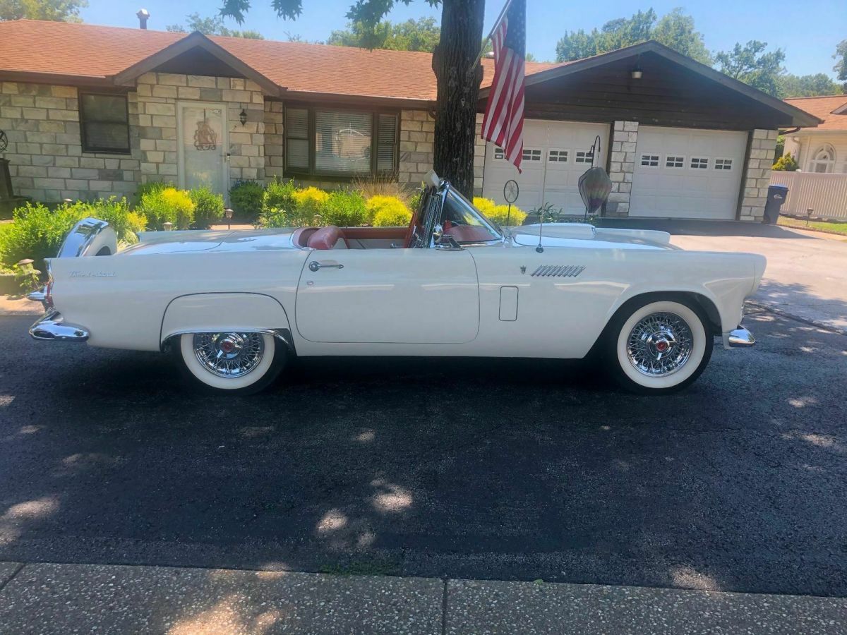 1956 White Ford Thunderbird Convertible