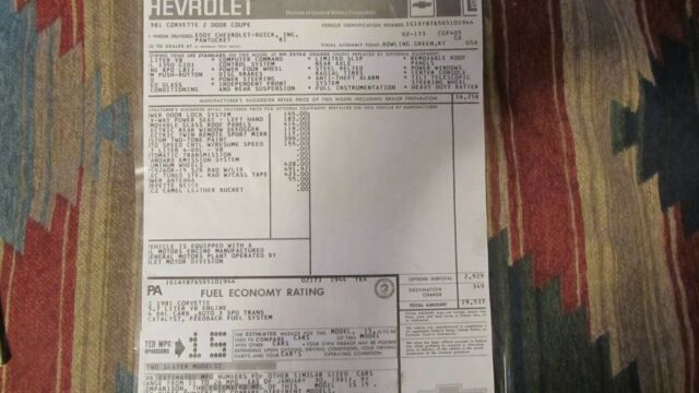 1981 Tan Chevrolet Corvette t top