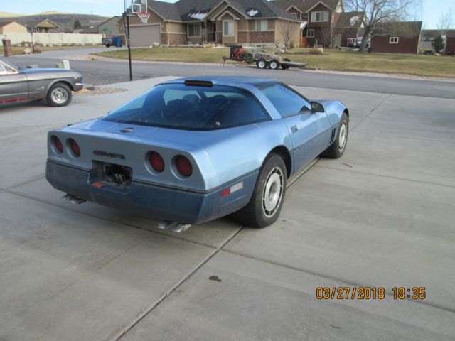 1985 Light Blue over Dark Blue Chevrolet Corvette Coupe