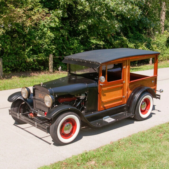 1927 Black Ford Custom Hotrod Woody Wagon Wagon